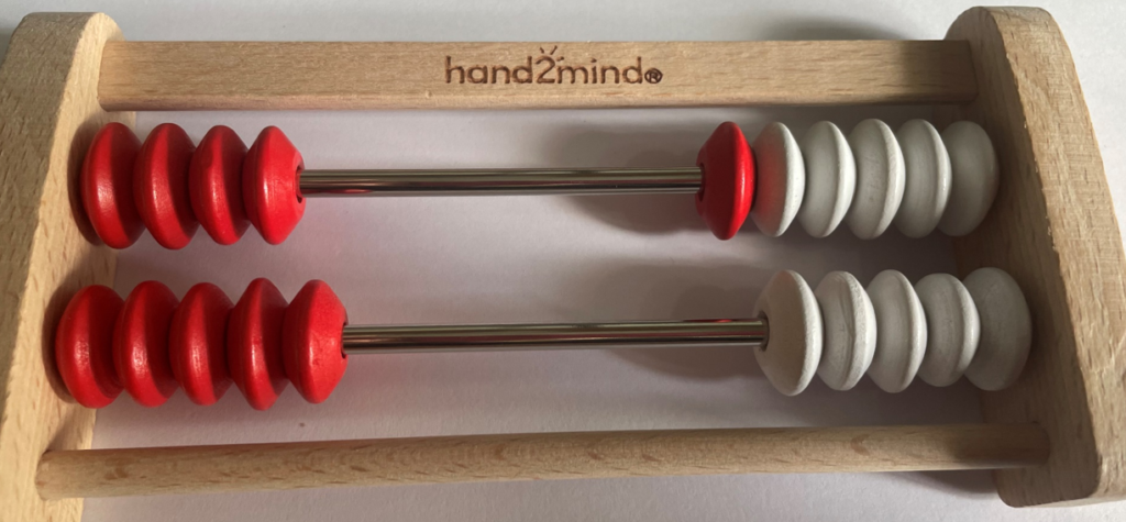 A rekenrek showing 9